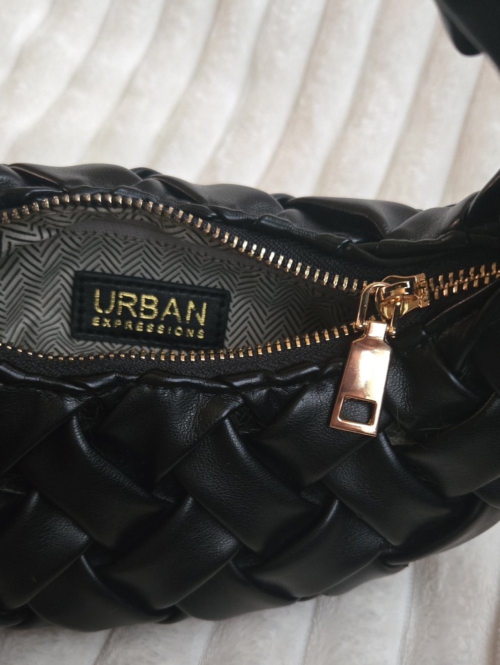 Woven Hobo Clutch Soft Leather little Black Bag - Picture 3 of 9
